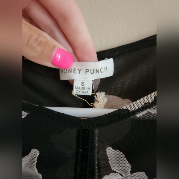 NWT Black Floral Sheer Dress - Picture 3 of 9